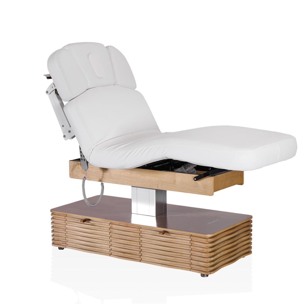 Электрический стационарный массажный стол Mizomed NESS-C Salon-Oak c электроприводом белый