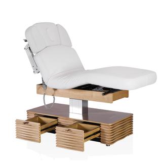 Электрический стационарный массажный стол Mizomed NESS-C Salon-Oak c электроприводом белый