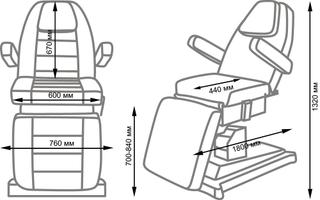 Кресло косметологическое АЛЬФА-11, 3 мотора